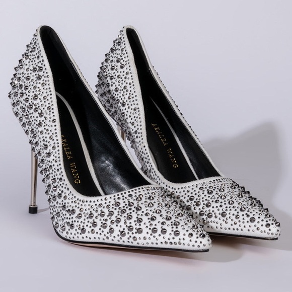 Azalea Wang size 9 Elegant White Studded Women's Heels - Picture 1 of 9